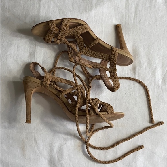 Joie lace up braided tie heels sz 39 EU - 9 US - Picture 3 of 8